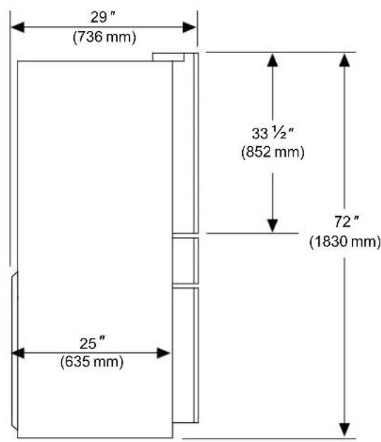 BOSCH B36CL81ENW - Installation dimensions Door opening angle - 2