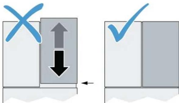 BOSCH B36CL81ENW - Aligning the horizontal gap between the doors and drawer: - 1