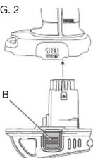 DEWALT DCA1820 - INSTALLATION ET RETRAIT DE L'ADAPTATEUR (FIG. 2) - 2