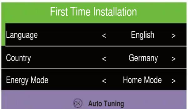 Caratec Vision CAV190B - Initial Installation for Reception via DVB-C/DVB-T. - 1