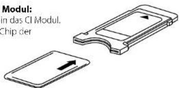 MEGASAT Royal Line II 22 - Einsetzen der Smartcard in das CI Modul: - 1