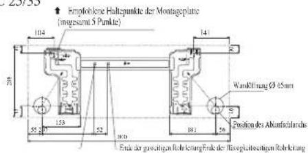 DAIKIN RXC60AV1B - Empfohlene Montageplatte, Halterungsstellen und Abmessungen - 1