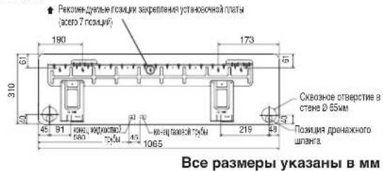 DAIKIN RXC60AV1B - Рекомендуемая Разметка Крепления Установочной Пластины И Размеры - 2