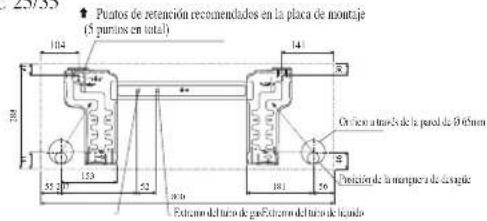 DAIKIN RXC60AV1B - Medidas Y Espacios De Retención De Placa De Montaje Recomendados - 1