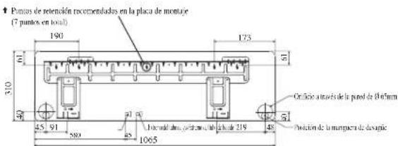 DAIKIN RXC35AV1B - Medidas Y Espacios De Retencion De Placa De Montaje Recomendados - 2