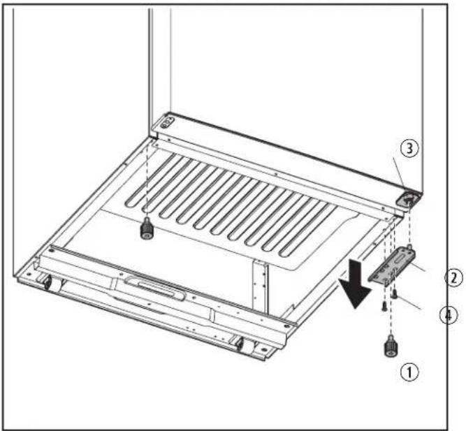 DOMETIC DMC4081 - Dépose de la charnière du bas - 1