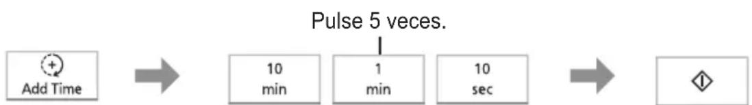 PANASONIC NN-K36NBM - Función add time (añadir tiempo) - 1