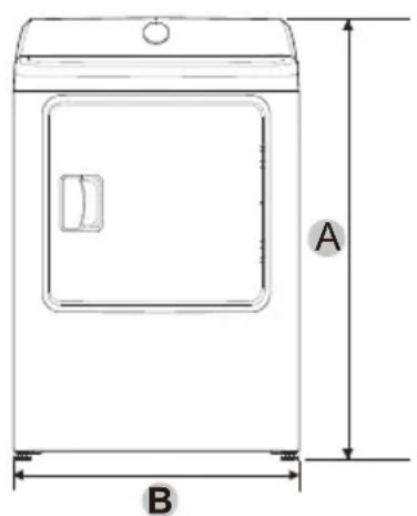 Avanti SED70D0W - Minimum clearances between the dryer and adjacent walls or other surfaces: - 1