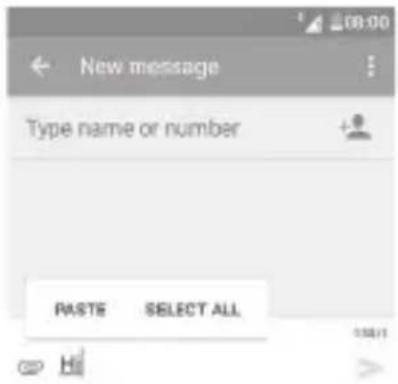 New message Type name or number PASTE SELECT ALL