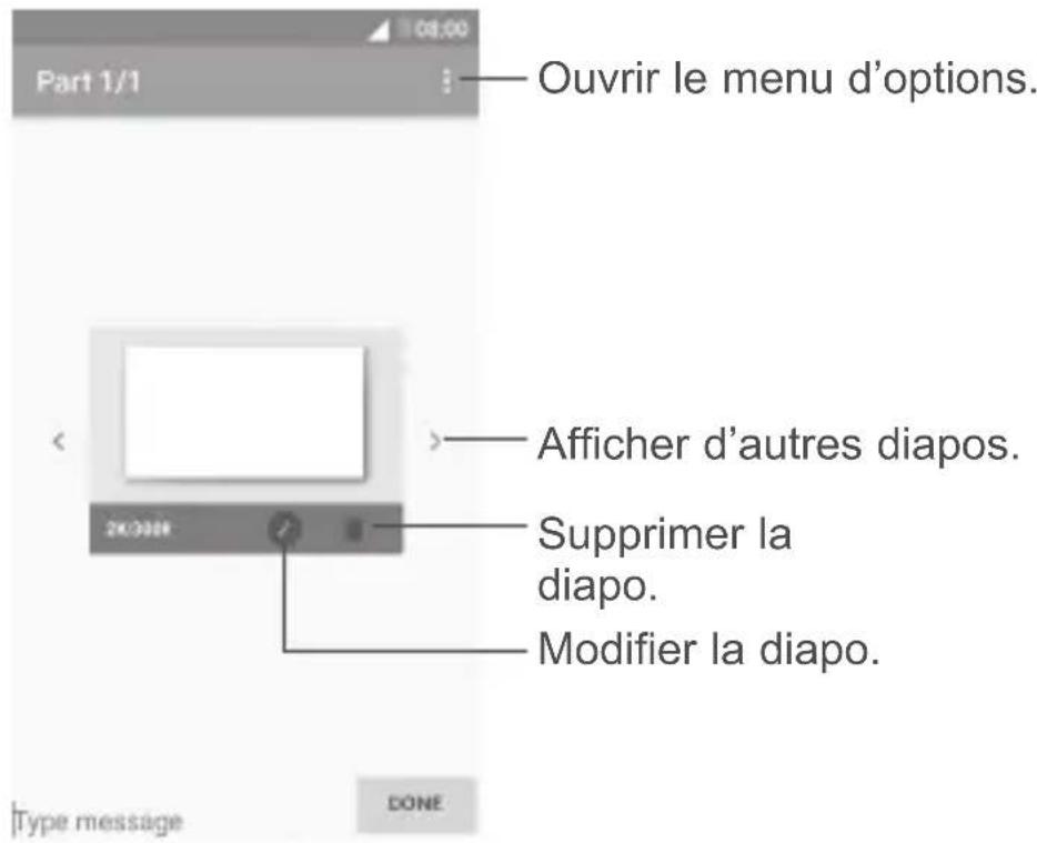 Part 1/1 Ouvrir le menu d'options. Afficher d'autres diapos. Supprimer la diapo. Modifier la diapo.