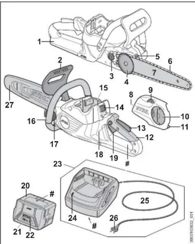 STIHL MSA 60 C - Tronçonneuse, batterie et chargeur - 1