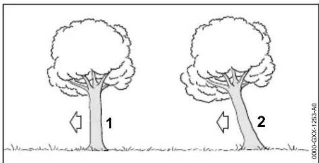STIHL MSA 60 C - Selecting the Appropriate Felling Cut The choice of appropriate felling cut depends on the following conditions: - 1