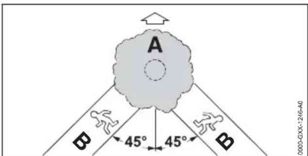STIHL MSA 60 C - Determining direction of fall and escape path - 1