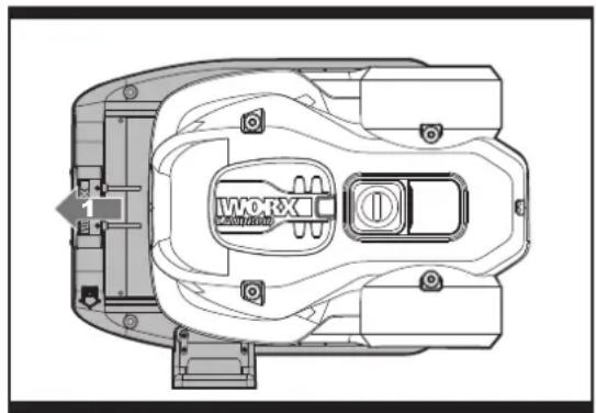 WORX Landroid WG797E.1 - Per caricare la batteria manualmente alla collegare il cavo di confine alla base di ricarica; - 1