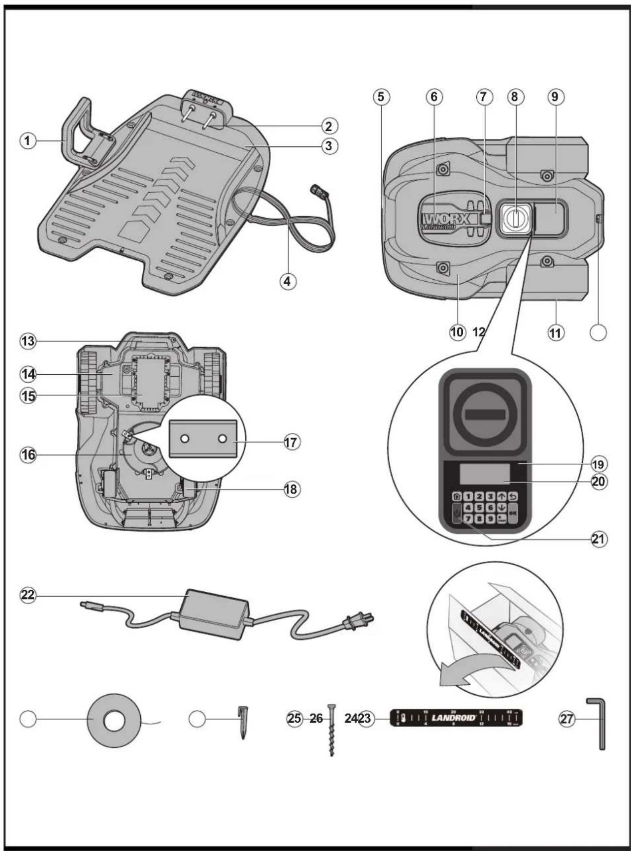 WORX Landroid WG797E.1 - Lista Częsci - 1