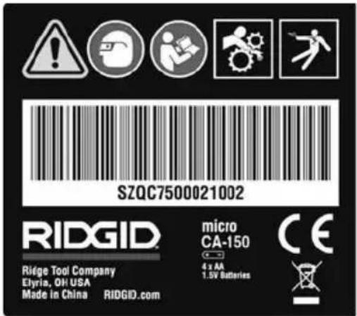 RIDGID micro CA-150 - WAARSCHUWING - 2