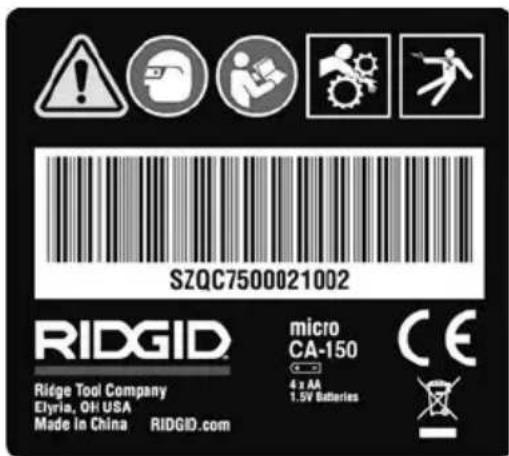 RIDGID micro CA-150 - Pregled pred uporabo - 2
