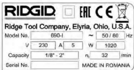 RIDGID 600-I - Descripción - 1