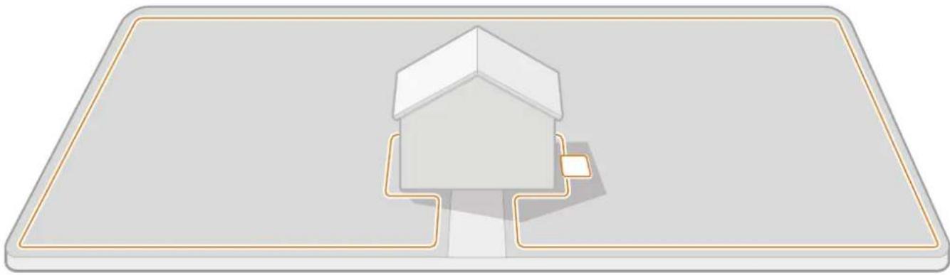 Parcourez votre pelouse pour planifier l'installation
