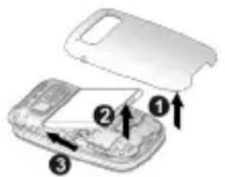 PANASONIC KX-TU550 - Note relative à la procédure de retrait de la batterie - 1