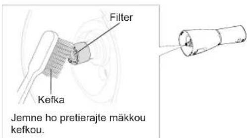 Filter Kefka Jemne ho pretierajte mäkkou kefkou.