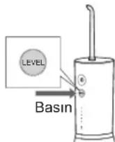 PANASONIC EW-DJ86 - Seviye düğmesine basarak su basıncı seviyesini seçin. - 1