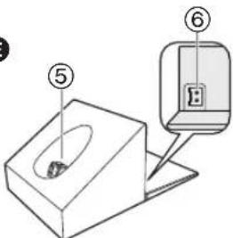 Diagram showing a device with labeled parts and an inset view of a device labeled 'E'