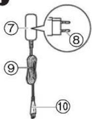 Diagram of a cable or wire connector with numbered parts and an electrical plug, likely for wiring or electrical testing.
