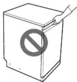 Diagram of a box with a prohibition symbol, indicating no restrictions or prohibition in the machine.