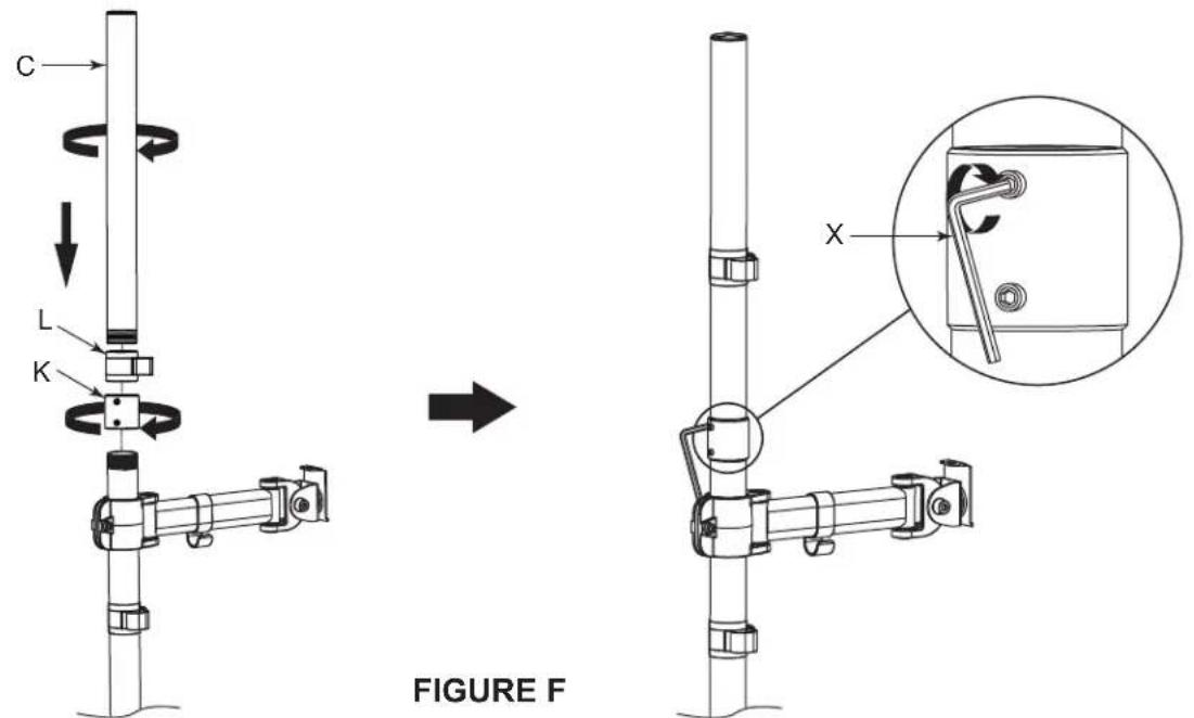 Middle Atlantic MM3-2X1BLK - ASSEMBLING POLE TO BASE (CONTINUED) - 1
