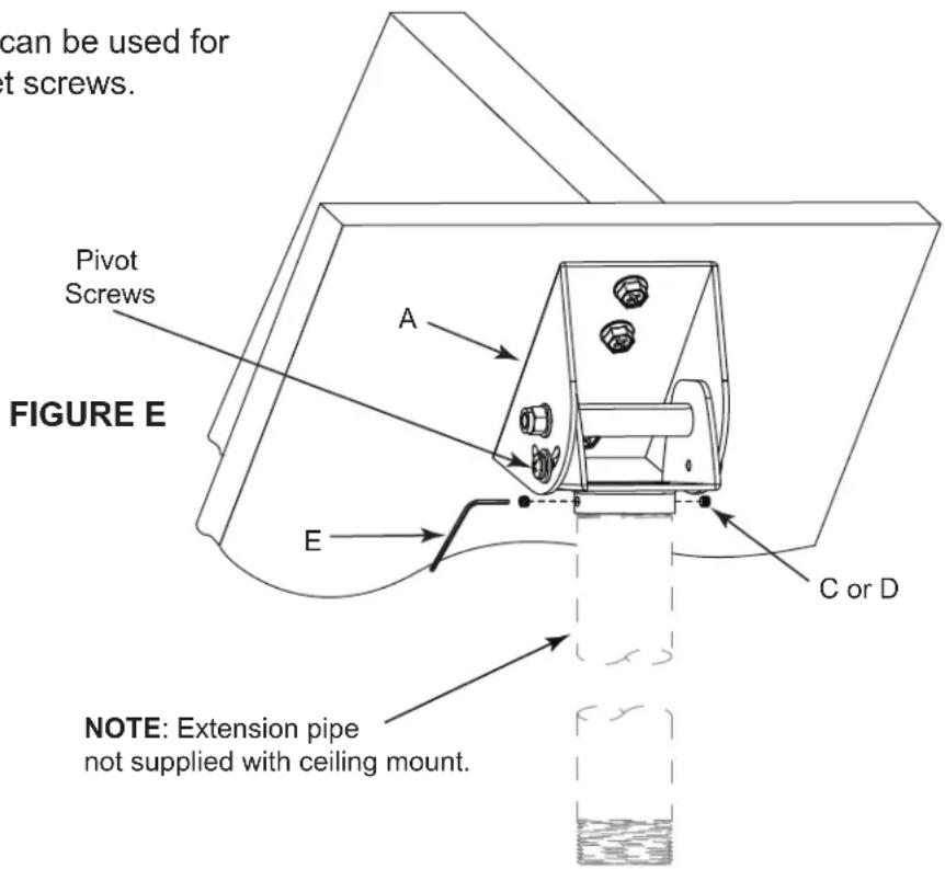 Middle Atlantic VDM-CA-CATH-BK - PIPE EXTENSION INSTALLATION (NOT SUPPLIED) - 1