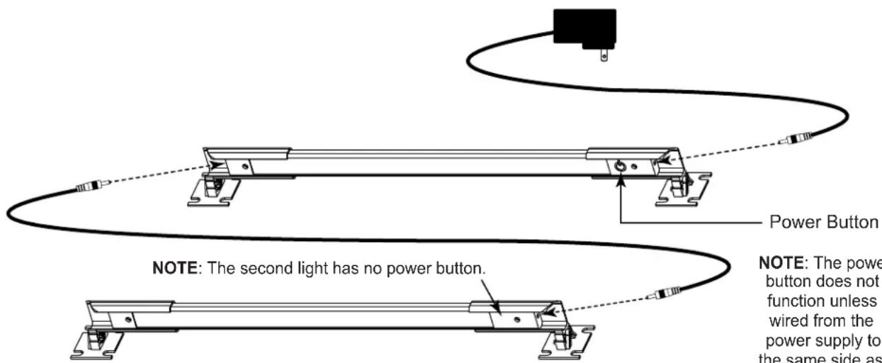 Middle Atlantic LT-CABUTL-DUAL - Wiring a Dual Work Light (LT-CABUTL-DUAL) - 2