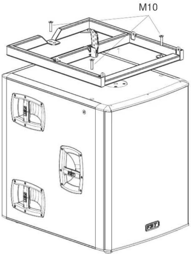 FBT MITUS 206L - ANCRAGE DE 2 SUBWOOFERS, SATELLITE ET BARRE DE SUSPENSION KOPPLUNG VON 2 SUBWOOFER, SATELLIT UND TRAGESTANGE - 5