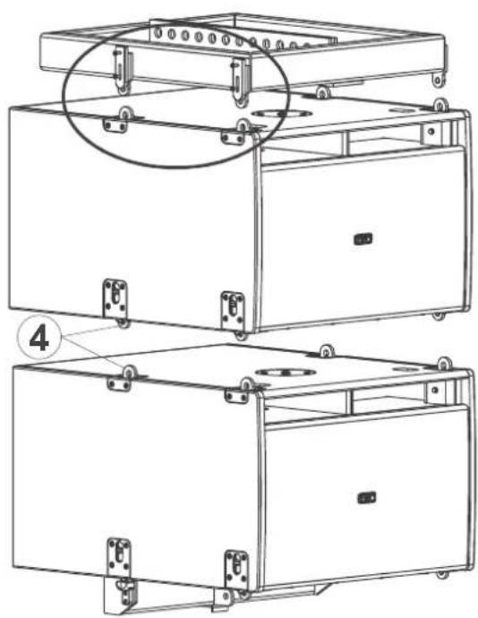 FBT MITUS 206LA - ANCRAGE DE 2 SUBWOOFERS, SATELLITE ET BARRE DE SUSPENSION KOPPLUNG VON 2 SUBWOOFER, SATELLIT UND TRAGESTANGE - 1