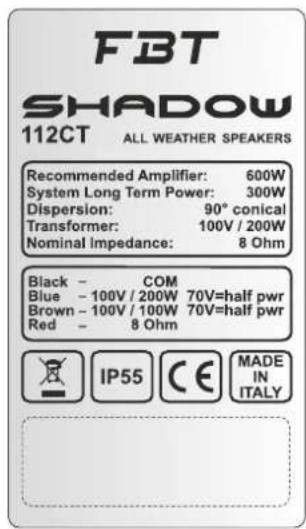 FBT SHADOW 114S T - SISTEMI A IMPEDENZA COSTANTE - 6