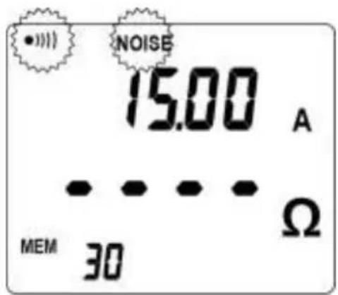 •!!! NOISE 15.00 A • • • • • Ω MEM 30