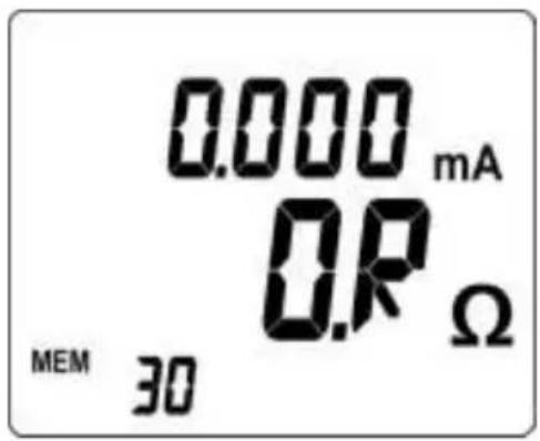0.000 mA 0.0 P Ω MEM 30