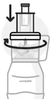 NUTRIBULLET Triple Prep System - Použití přehazovacího kotouče na krájení a řezání na kousky: - 4