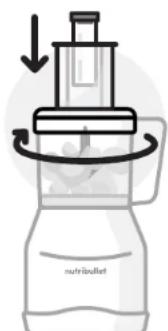 NUTRIBULLET Triple Prep System - Ús del disc reversible per tallar: - 4