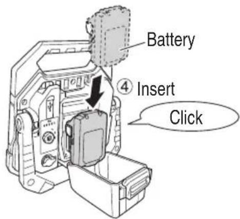 Battery ④ Insert Click