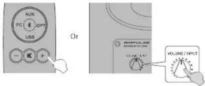 AUX PD 8 OPT USB - [R] + Or VOLUME / INPUT VOLUME / INPUT