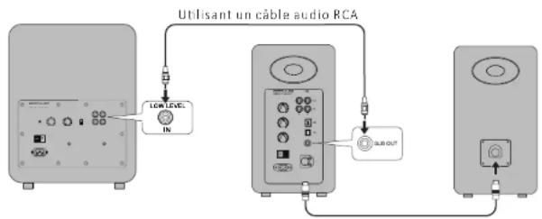 Utilisant un câble audio RCA LOW LEVEL IN USB OUT