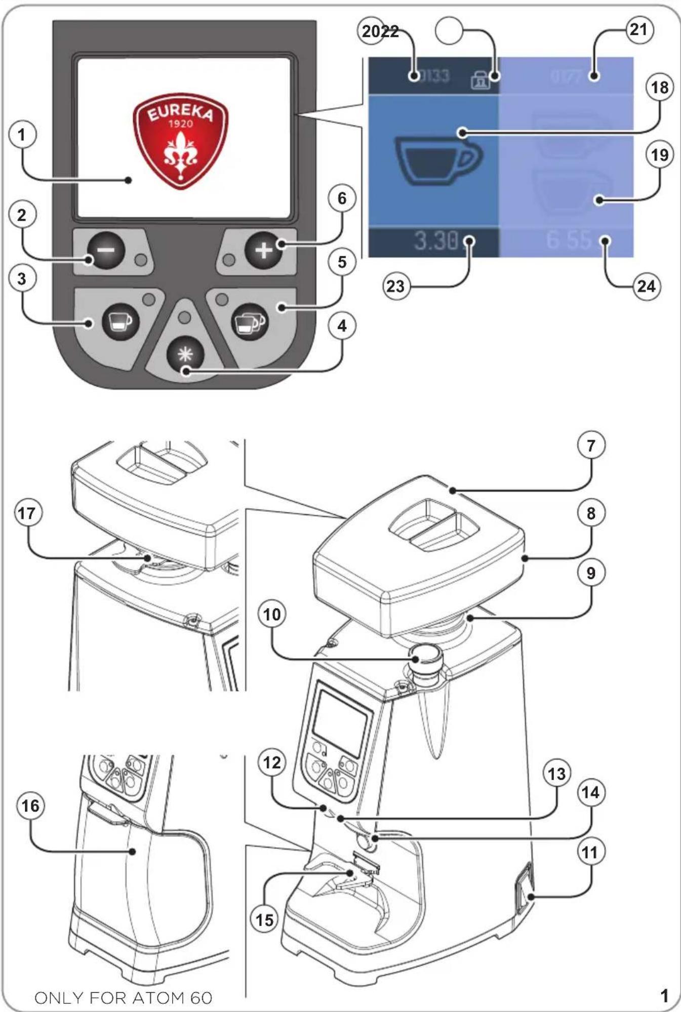 EUREKA Atom Specialty 75 - EQUIPAGGIATE CON DOSATORE MECCANICO O ELETTRONICO - 1