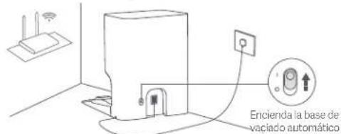 Encienda la base de vaciado automático