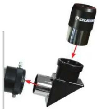 CELESTRON Travel Scope 22035 - INSTALLING THE DIAGONAL AND EYEPIECE - 1