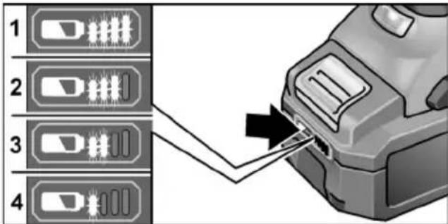 Flex MXE 18.0-EC - Batteriets ladenivå - 1