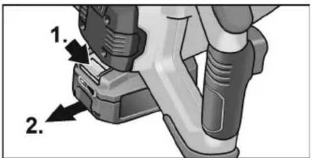 Flex MXE 18.0-EC - Inserting/replacing the battery - 2