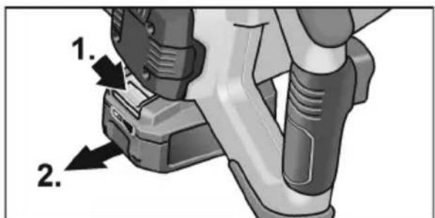 Flex MXE 18.0-EC - Inserimento/sostituzione della batteria - 2