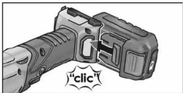 Flex PE 150 18.0-EC - Akünün takılması/değiştirilmesi - 1