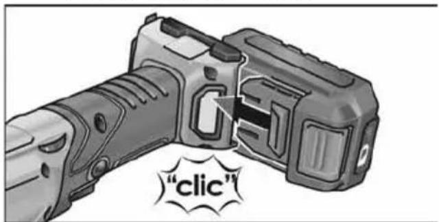 Flex PE 150 18.0-EC - Inserting/replacing the battery - 1